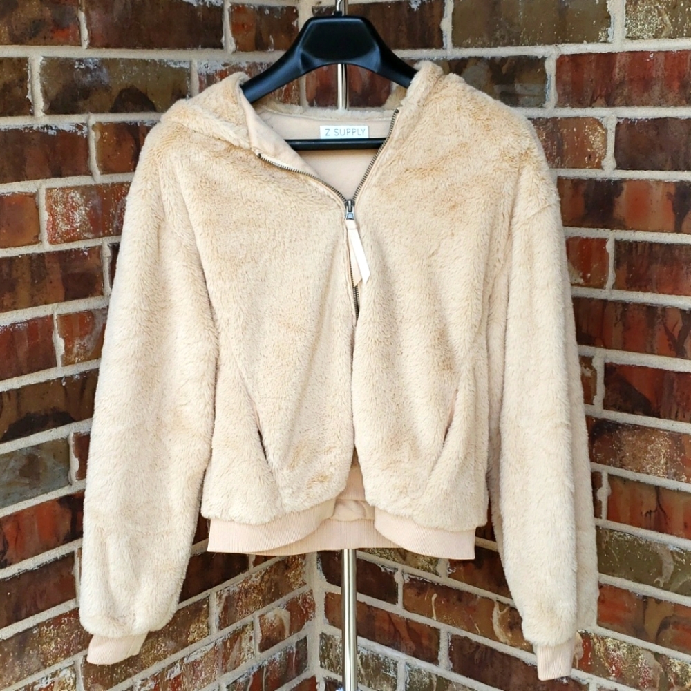 Fuzzy Hooded Jacket